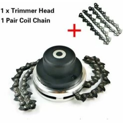 MONLY Trimmerkopf Mit Rollenketten-Schneidklinge Outdoor-Rasenmäherkopf Stahl-Trimmerkopf-Eater-Werkzeug Für Rasenmäher Mit Gerader Welle