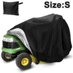 ECHOO Rasenmäherabdeckung – Traktorabdeckung Für Decks Bis Zu 54 Zoll, Robuste 210D-Oxford-Polyester-Aufbewahrungsabdeckung, UV-Schutz, Universelle Passform Mit Kordelzug Und Packsack, S, Schwarz